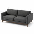 Sofá de dos plazas gris oscuro de tela y madera 180 cm