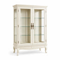 Vitrina de Madera Blanca con Puertas de Vidrio Templado
