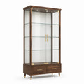 Vitrina de Madera y Vidrio Templado con Detalles Dorados 200x90x40cm