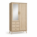 Armario de madera con espejo y 3 cajones 180x90x50 cm