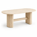 Mesa de comedor de travertino beige 180x90x75 cm