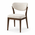 Silla de madera con tapizado de algodón en beige