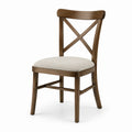 Silla de madera maciza con asiento de poliéster beige