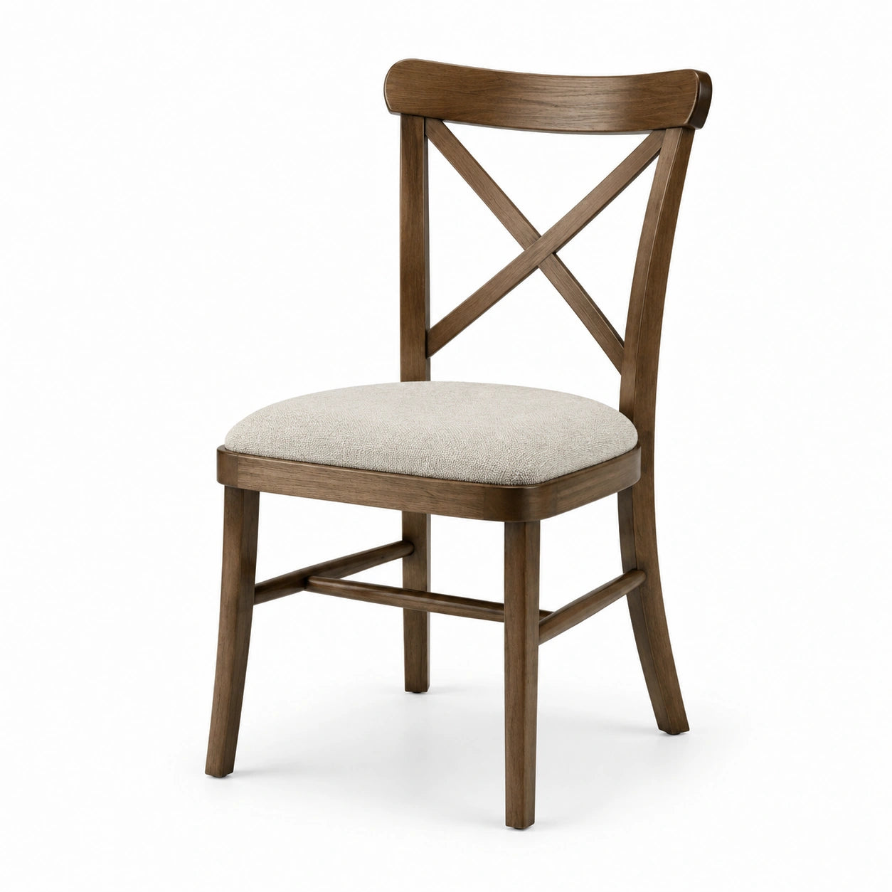 Silla de madera maciza con asiento de poliéster beige