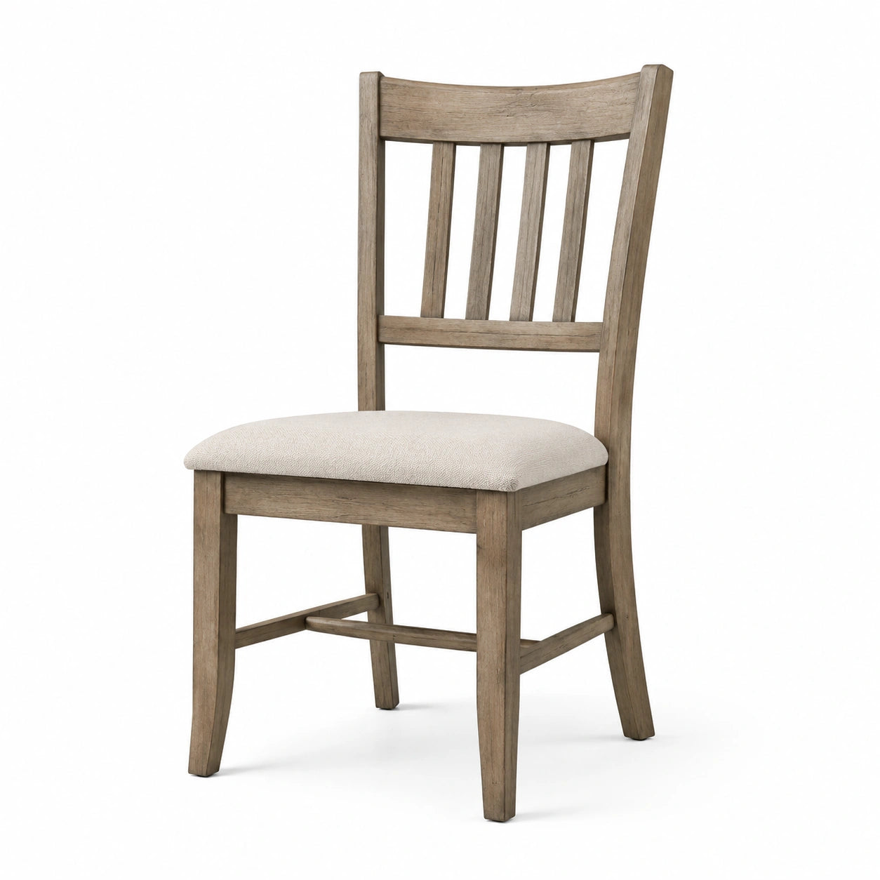 Silla de comedor de madera y poliéster beige